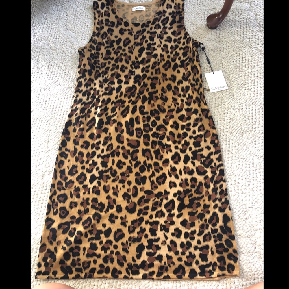 Calvin Klein Cheetah Print Dress